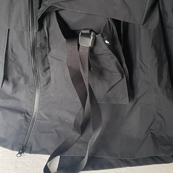 Nike Hooded Parka Jacket Women’s Small Black Water Resistant Packable Midi Coat - Picture 9 of 11